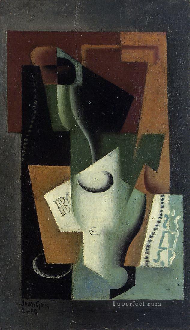 glass and bottle Juan Gris Oil Paintings